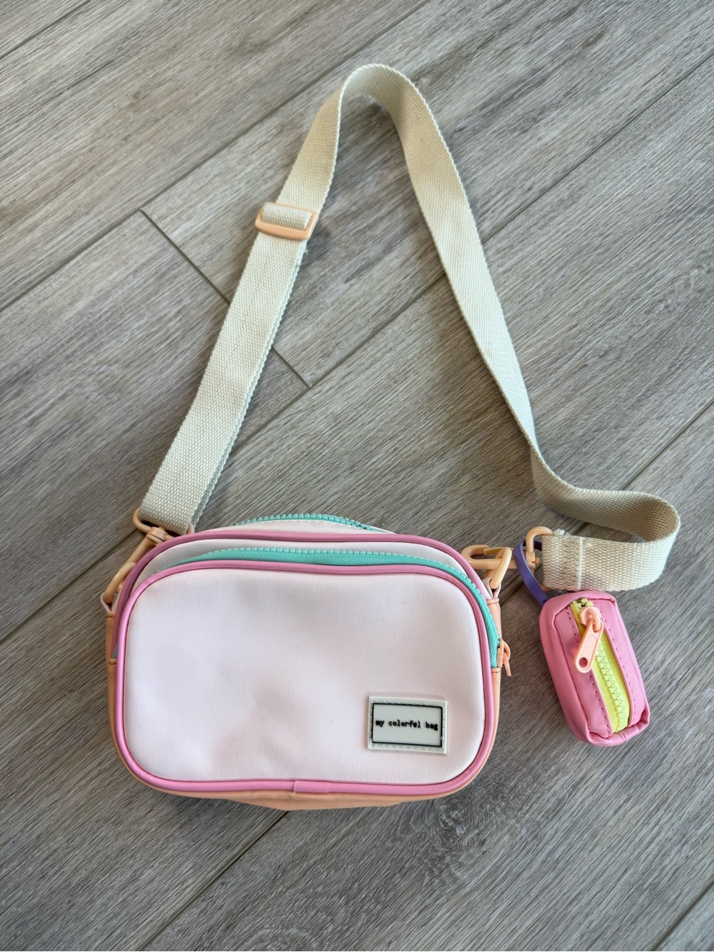 Zara Pink Pastel Colorblock Kids Crossbody Bag